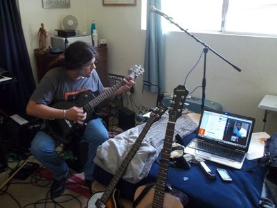 Marcos Salazar (former John Lennon) rehearsing for The Anglomaniacs.