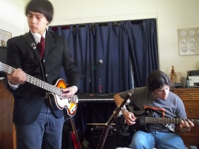 Alec Lewis & Marcos Salazar rehearsing for early years of The Anglomaniacs.