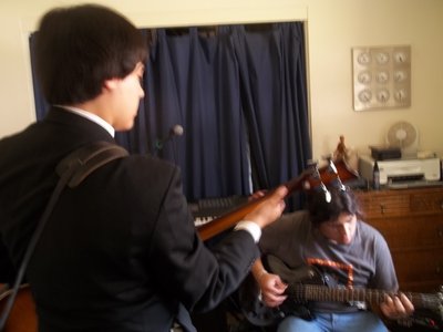 Alec Lewis & Marcos Salazar rehearsing for early years of The Anglomaniacs.