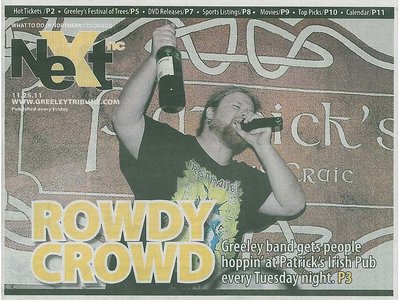 Andy singing and pouring free shots of Jameson!