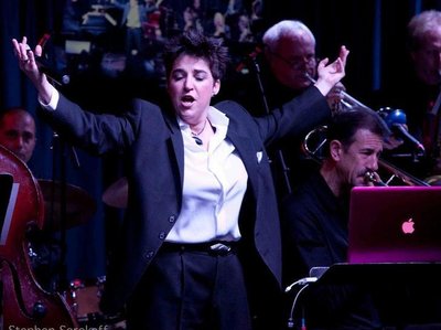 Terese conducting the little big band at The Iridium NYC