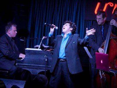 Terese on stage at The Iridium NYC w/ Billy Stritch and Tom Hubbard