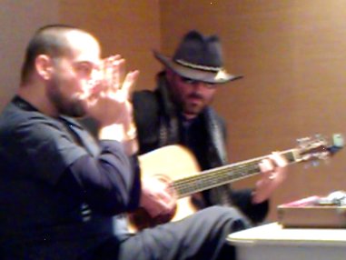 Warming up before the SOPAC IN THE LOFT show