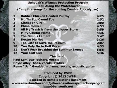 Back cover of the CD "Fall Along the Watchtower"