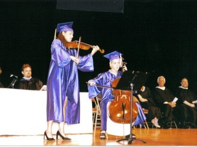 high school graduation- playing one of my compositions