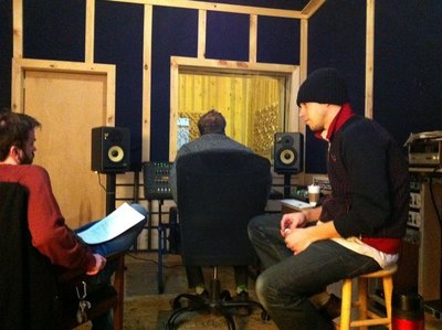 Working in the studio on album