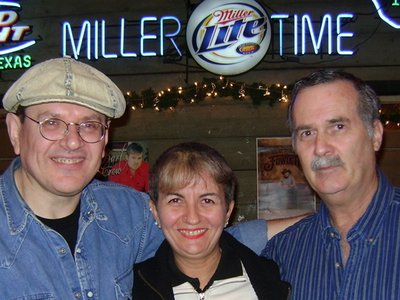 Jeff with Fabrizio Poggi(aka Mr.Blues from Italy)and Angelina at Gruene Hall in January