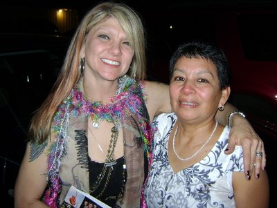 Paula Nelson and Marina outside of OPA Wine Bar on 3/16/012.Marina said"This band is great"