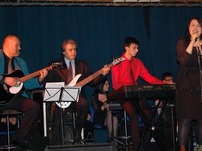 At a Charity Concert with Live Band