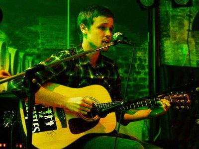 here is a photo of me playing a show in Korea town I had a great time :]