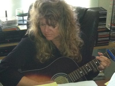 Linda doing that songwriting thing ... mental road blocks do happen! (I love co-writing! )