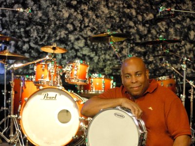 Larry Washington Pearl Reference Drum Kit, Paiste Cymbals, Evans Drum Heads