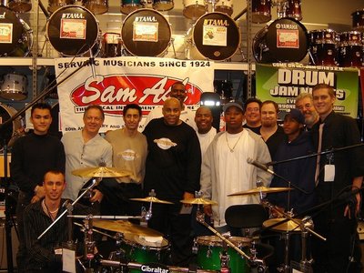 Sam Ash Drum Clinic #1Torrance, CA - Sam Ash Team & (the band) Stu, Joe, LW, Drew, JV, Tomo