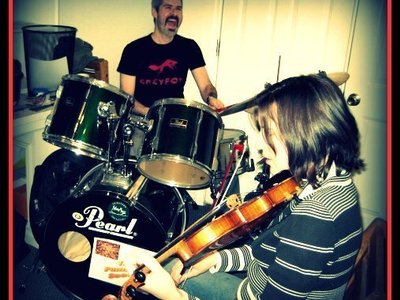 Doug Schneider and Liz Pierson at first rehearsal in the Schneider baseement